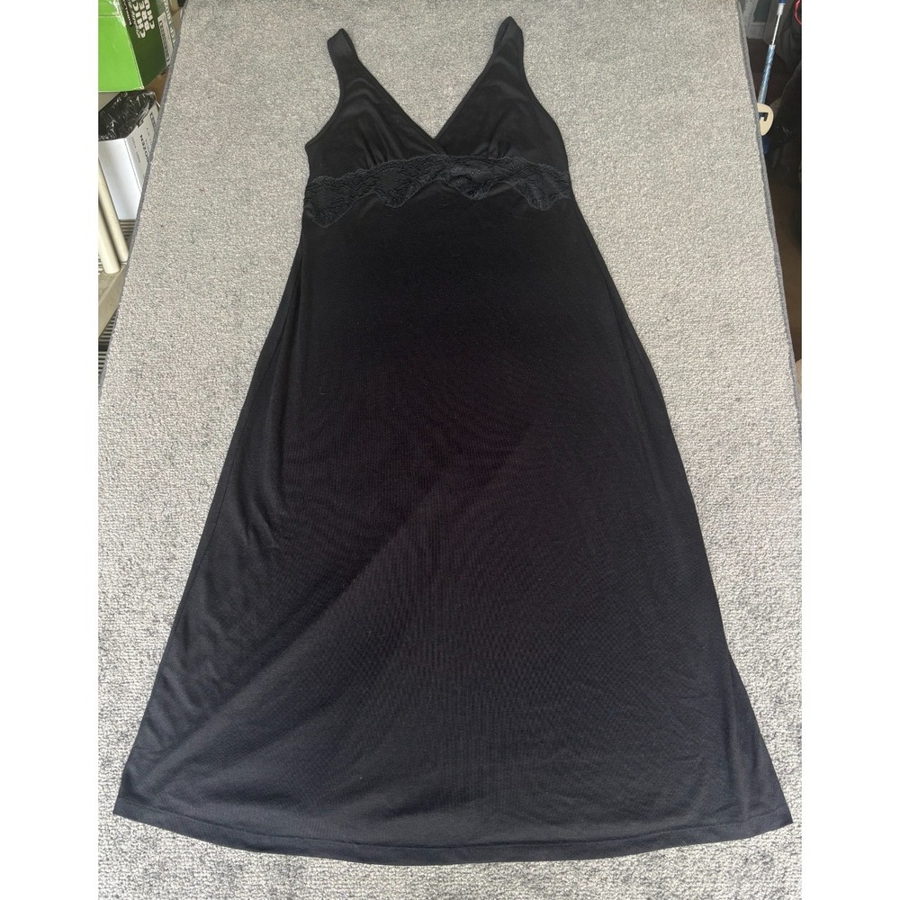 Jones New York Slip Dress Women Size Medium Black Polyester Adjustable Strap